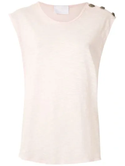 Andrea Bogosian Decorative Buttons Tank In Pink