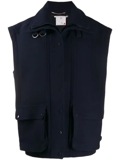 Stella Mccartney Oversized Wool Gilet In Blue