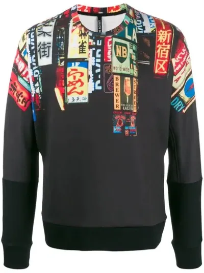 Neil Barrett Runway Street Graphic Sweatshirt In Black