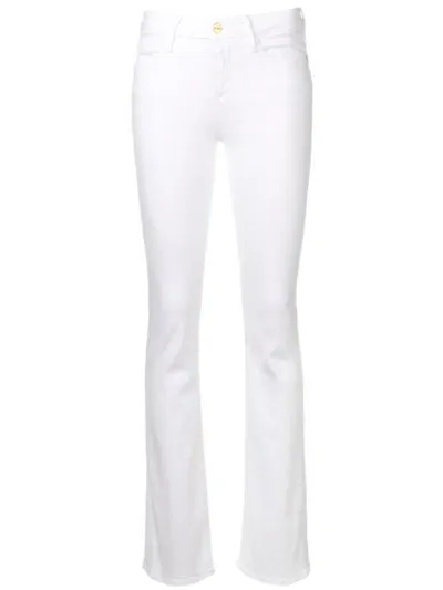 Frame Le Mini High-rise Bootcut Jeans In Blanc