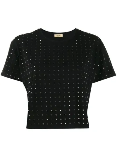 Liu •jo Stud Detail T-shirt In Black