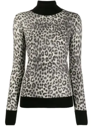 Michael Michael Kors Leopard Print Jumper In Grey