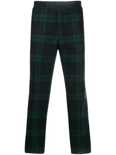 Golden Goose Tartan Print Straight Leg Trousers In Black