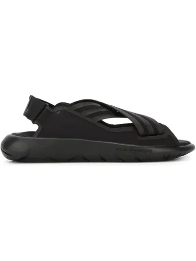 Y-3 Crisscross Sandals In Black