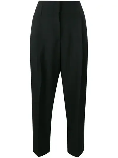 Paul Smith Cropped Side Stripe Trousers In Black