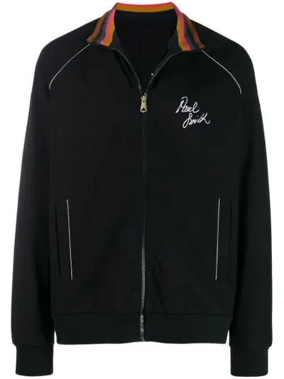 Paul Smith Signature Bomber Jacket In Blue