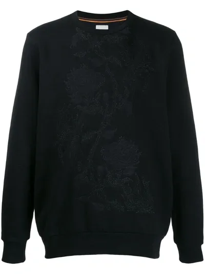 Paul Smith Floral Embroidered Sweater In Black