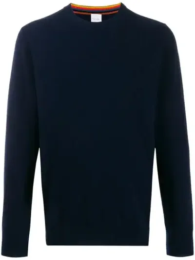 Paul Smith Cashmere Crew-neck Jumper In Blue