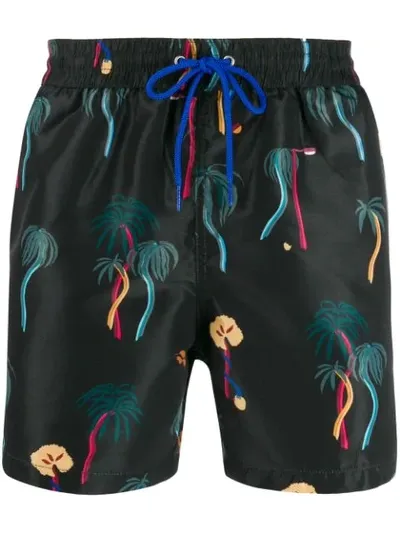 Paul Smith Print Swim Shorts In Black