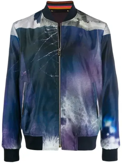 Paul Smith All-over Print Bomber Jacket In Blue