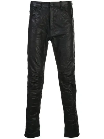 Poème Bohèmien Leather Skinny Fit Trousers In Black