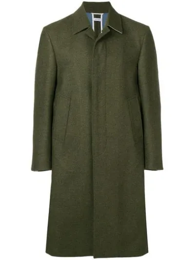 Thom Browne Relaxed Bal Collar Overcoat In Green