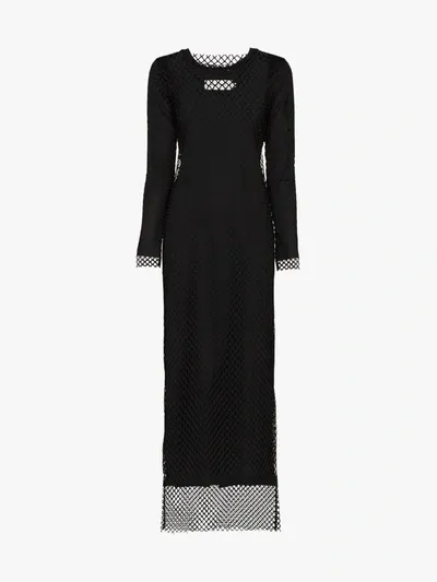 Marques' Almeida Marques'almeida Netted Cotton Maxi Dress In Black