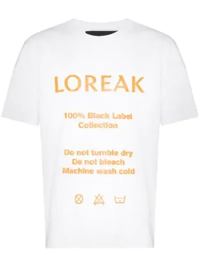 Loreak Label Print T-shirt In White