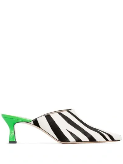 Wandler Bente Kitten-heel Zebra Mules In Multicoloured