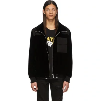 Amiri Black Men's Polar Fleece Commando Patch Jacket In Blk