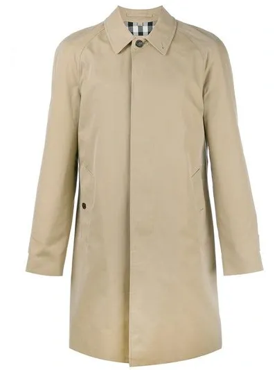 Burberry Straight Button Front Trench In Neutrals