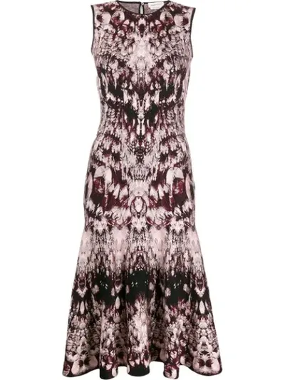 Alexander Mcqueen Sleeveless Jacquard Dress In Pink