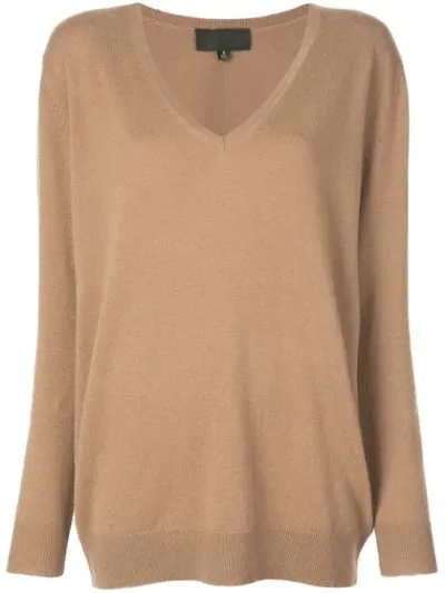 Nili Lotan Cashmere V-neck Jumper In Neutrals