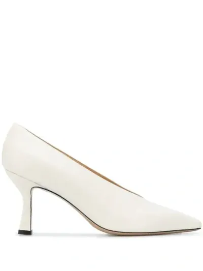 Leqarant Almond Toe Pumps In White