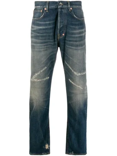 Prps Distressed Straight-leg Jeans In Blue