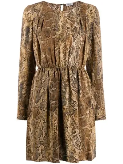 Liu •jo Snake Print Dress In Neutrals