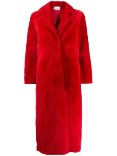 Red Valentino Oversized Midi Coat In Red