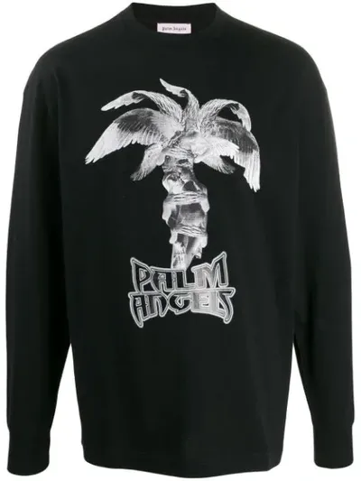 Palm Angels Logo-print Sweatshirt In Black