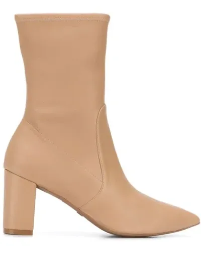 Stuart Weitzman Stitched Panel Boots In Neutrals