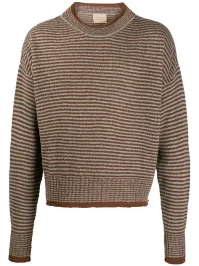 Federico Curradi Striped Relaxed Fit Sweater In Brown