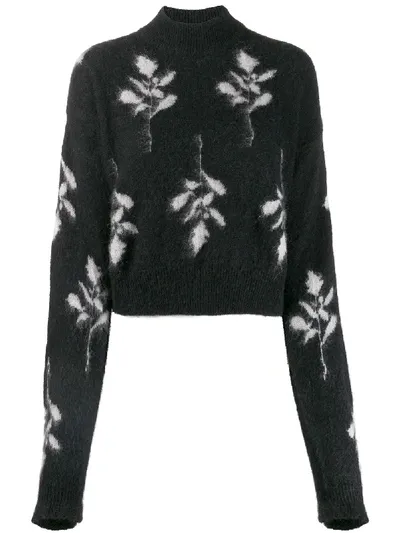 Brognano Floral Knit Jumper In Black