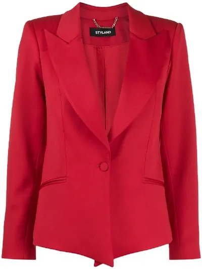 Styland Peaked Lapel Blazer In Red