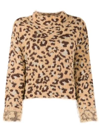 Twinset Leopard Print Jumper In Neutrals