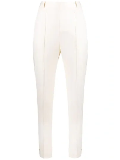 Styland High Waisted Skinny Trousers In White