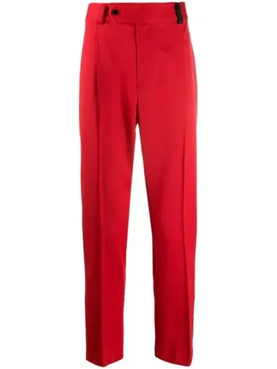 Styland Slogan Straight-leg Trousers In Red