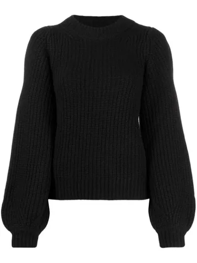 Michael Michael Kors Puff Sleeve Sweater In Black