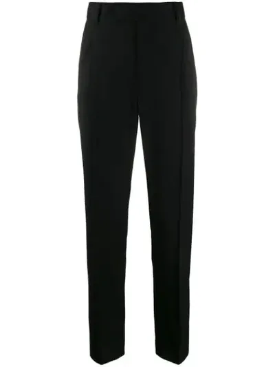 Styland Pleated Straight Leg Trousers In Black