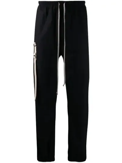 Rick Owens Side Buckle Track Pants In Black