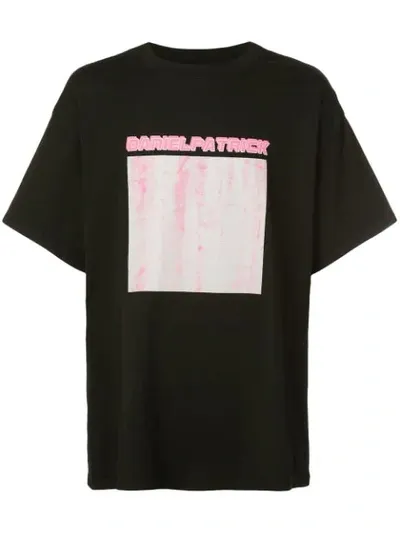 Daniel Patrick Distressed Square T-shirt In Black