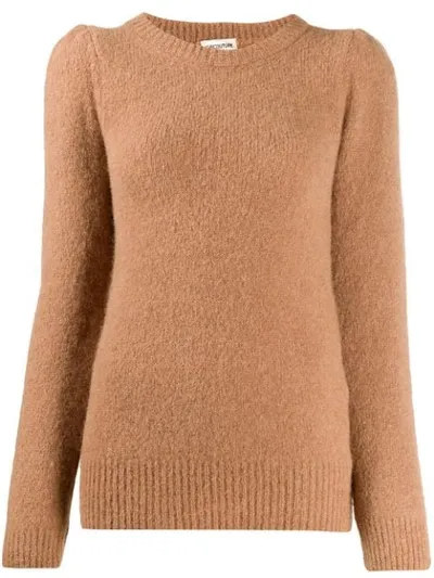 Semicouture Round Neck Jumper In Brown