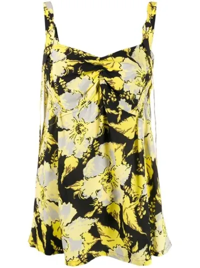 Colville Shirred Floral-print Crepe Camisole In Black