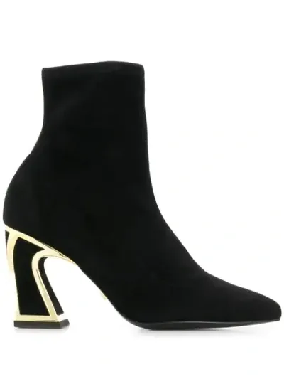 Kat Maconie Joanna High Heels Ankle Boots In Black Suede