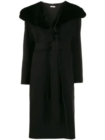 Lardini Cappotto Midi Coat In Black