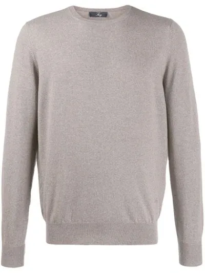 Fay Crew Neck Jumper In Neutrals