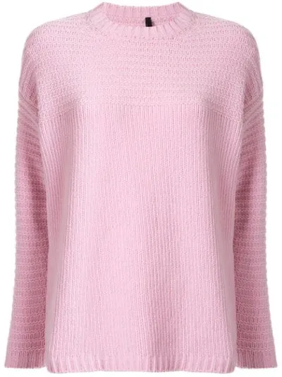 Sara Lanzi Crew-neck Knit Sweater In Pink