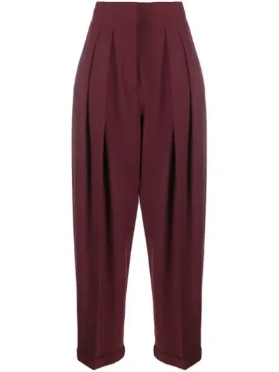 Mrz Oversized High-waisted Trousers In Red