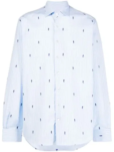 Etro Woodpecker Slim-fit Shirt In Blue