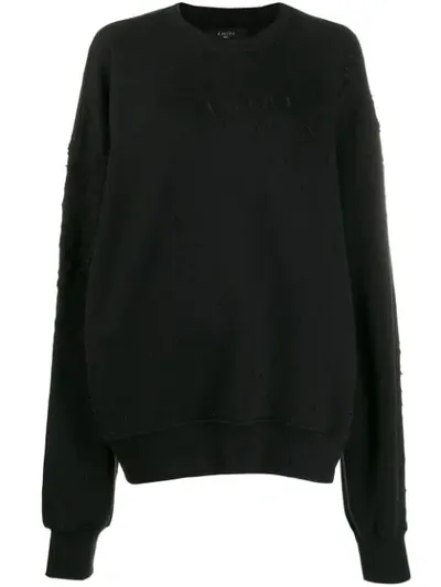 Amiri Shotgun Minimal Crew Neck Sweatshirt In Black