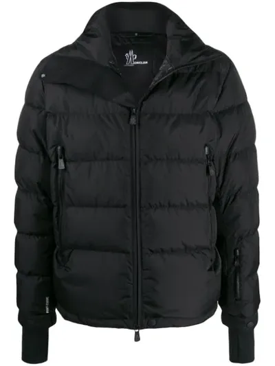 Moncler Logo Print Padded Jacket In Black