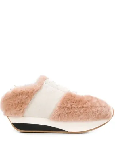 Marni Textured Big Foot Sneakers In Neutrals